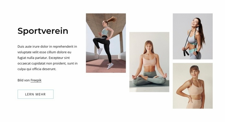 Tägliches Ganzkörper-Stretching Website-Modell