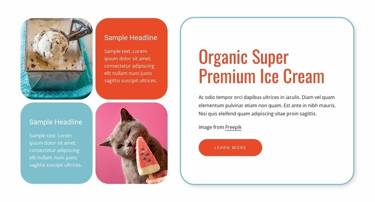 Organic ice cream Elementor Template Alternative