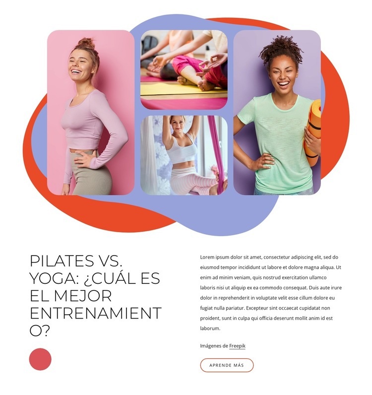 ejercicios de pilates y yoga Maqueta de sitio web
