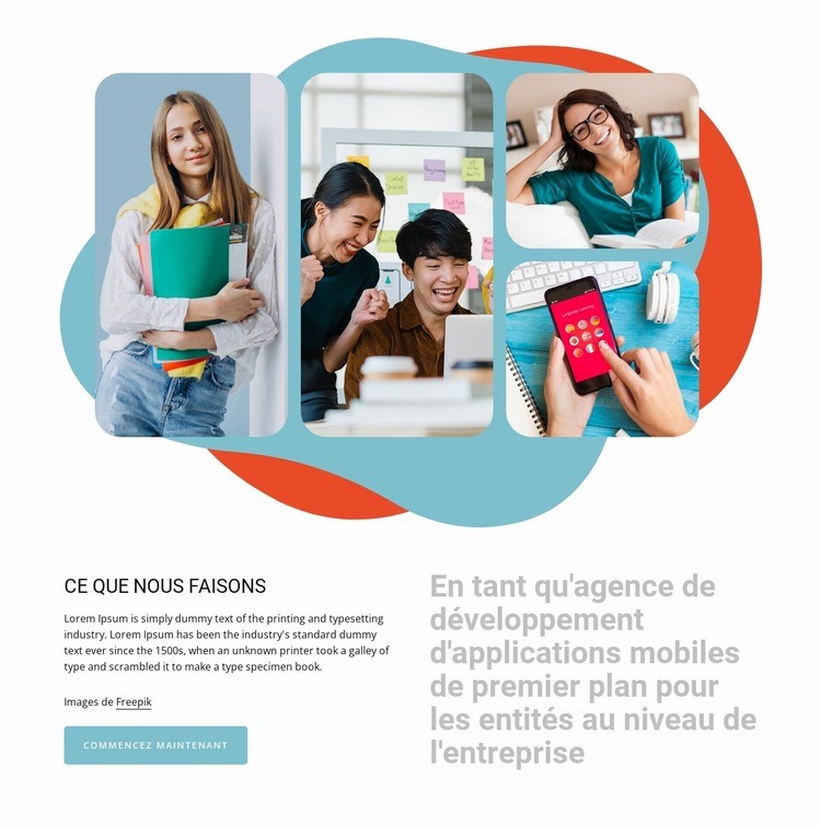 Agence de développement d'applications Modèles de constructeur de sites Web