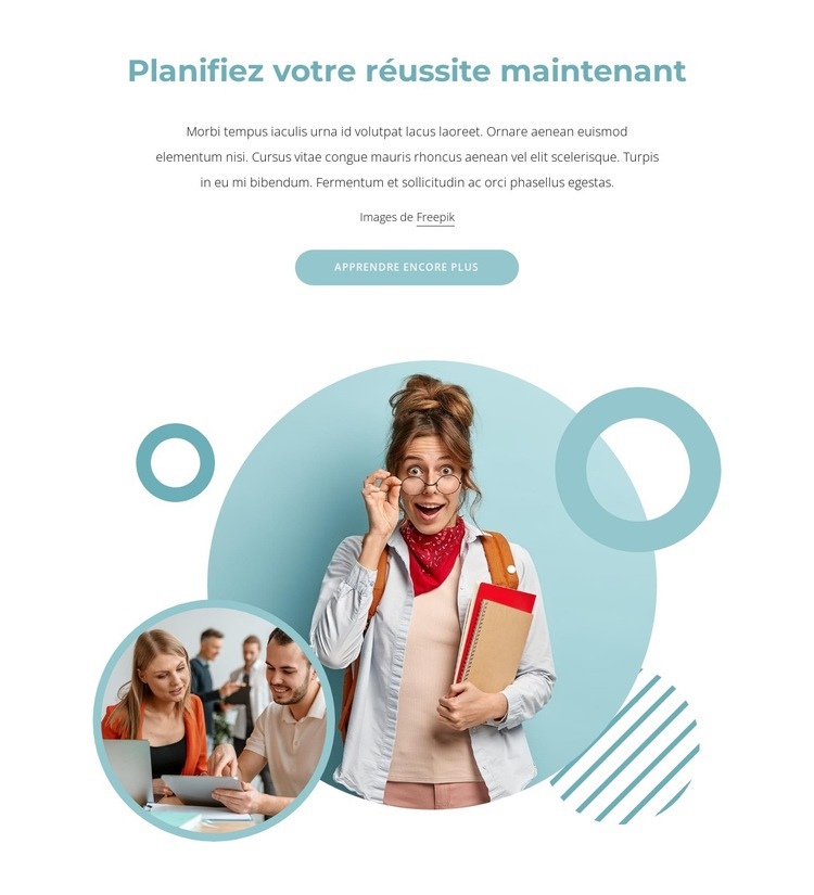 Planifiez votre succès maintenant Créateur de site Web HTML