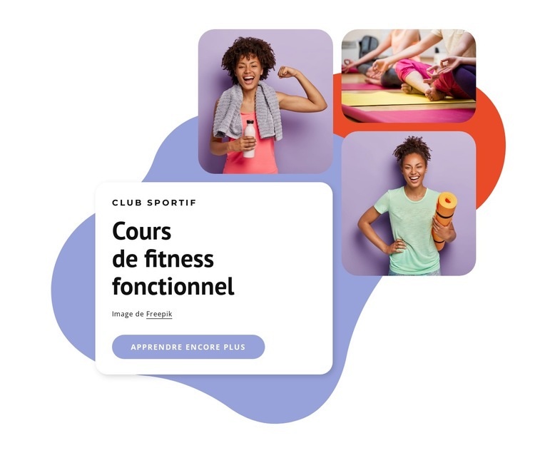 Cours de fitness fonctionnel Maquette de site Web