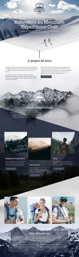 Expédition En Montagne Extrême - Page De Destination