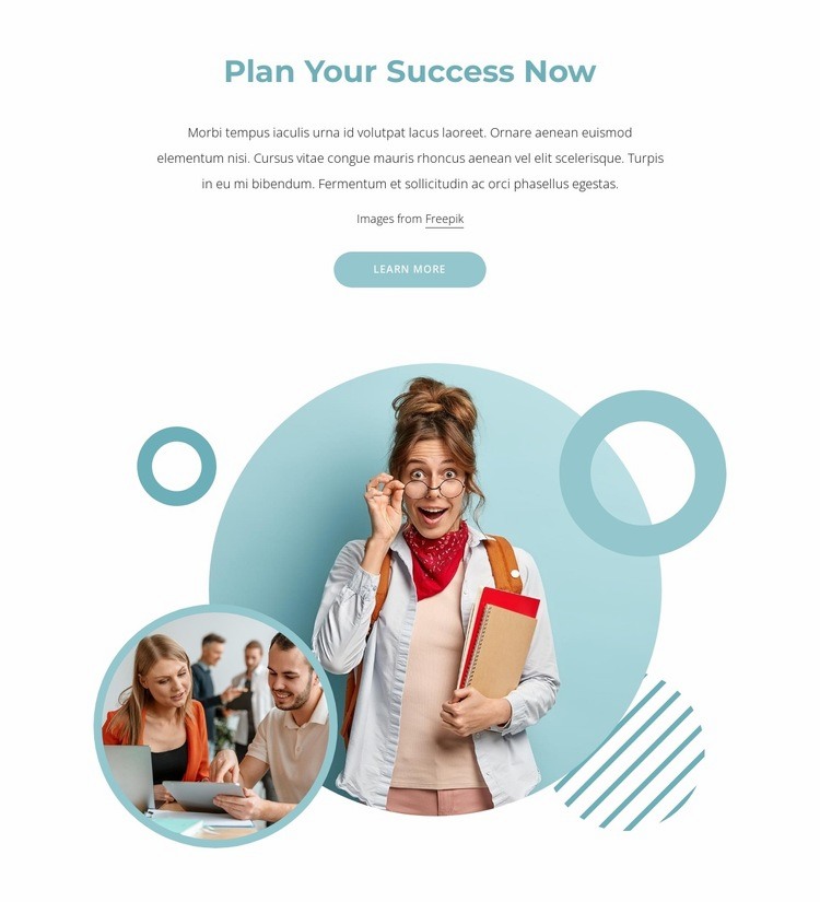 Plan your success now Homepage Design