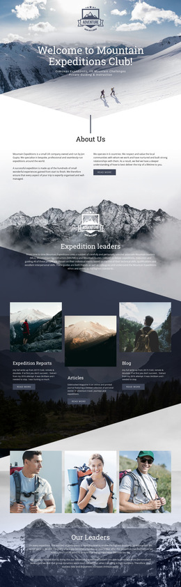 Extreme Mountain Expedition Templates Html5 Responsive Free