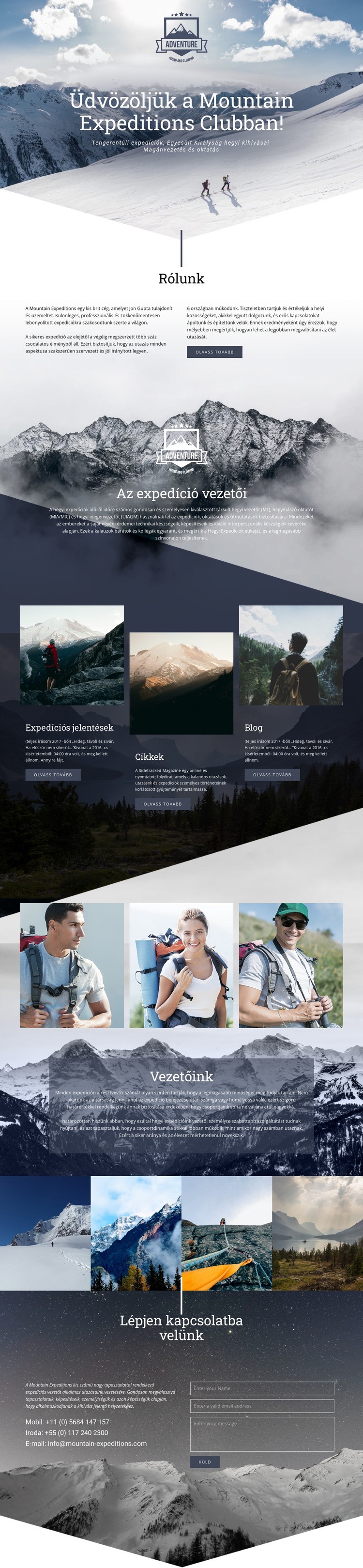 Extrém hegyi expedíció HTML Sablon