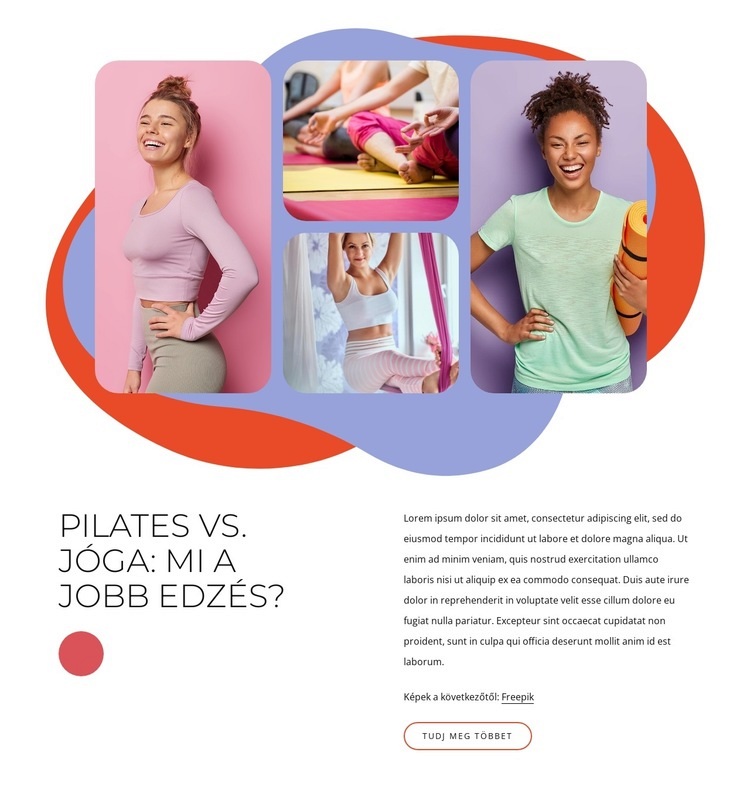 Pilates és jóga edzések Weboldal sablon