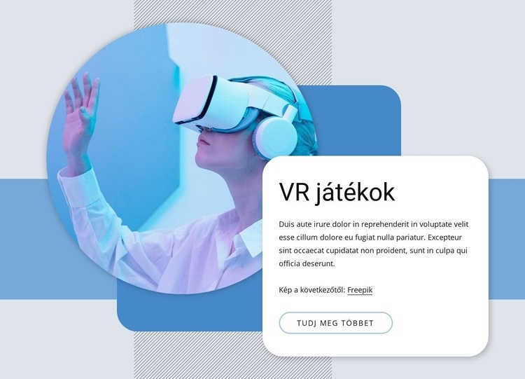 VR játékok és mások Weboldal sablon