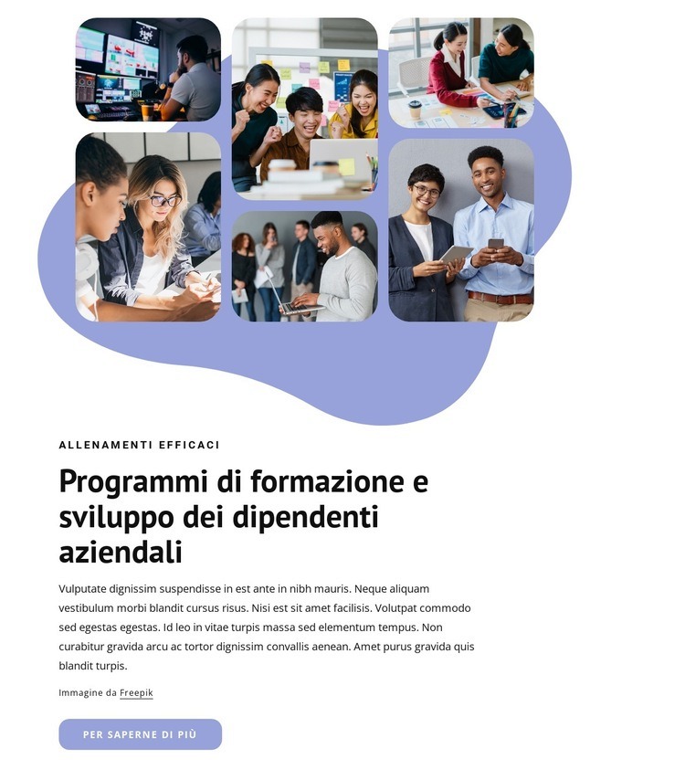 Formazione dei dipendenti aziendali Costruttore di siti web HTML