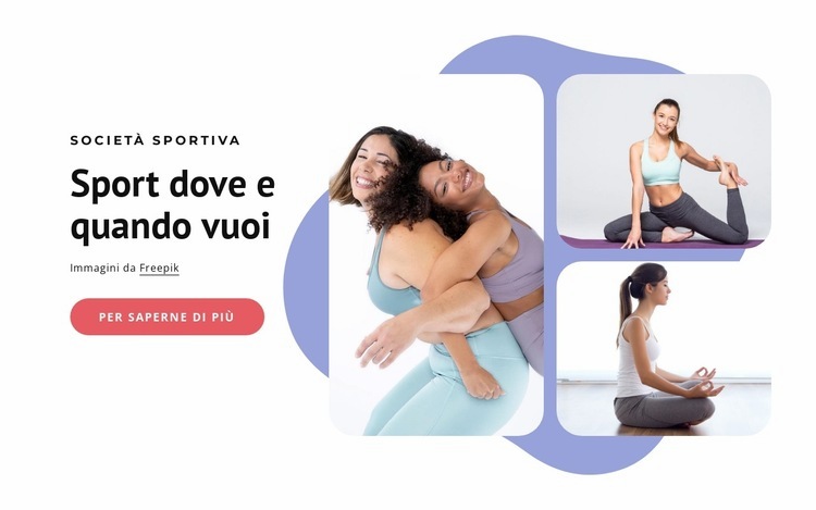 Corsi di ginnastica di gruppo Mockup del sito web