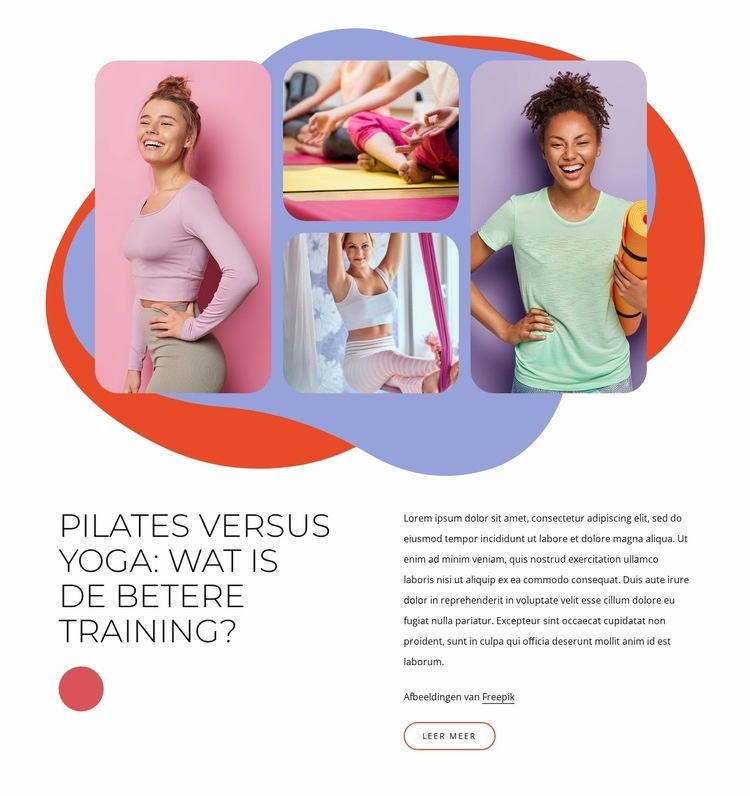 Pilates en yoga trainingen Sjabloon voor één pagina