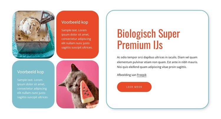 Biologisch ijs Website ontwerp