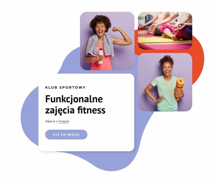 Zajęcia z fitnessu funkcjonalnego Makieta strony internetowej
