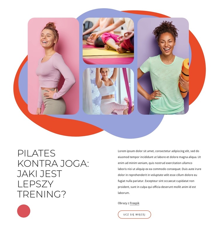 Treningi pilates i jogi Szablon witryny sieci Web