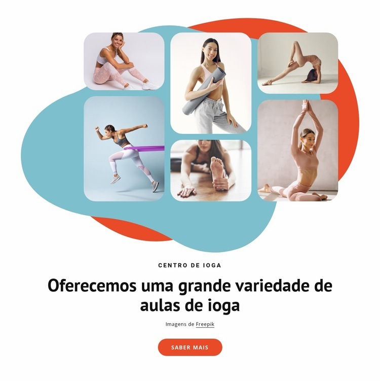 Os estilos de ioga mais comuns Maquete do site