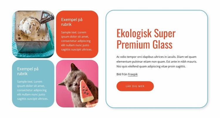 Ekologisk glass Webbplats mall