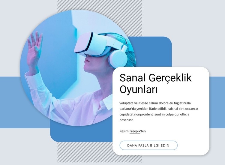 VR oyunları ve diğerleri Açılış sayfası