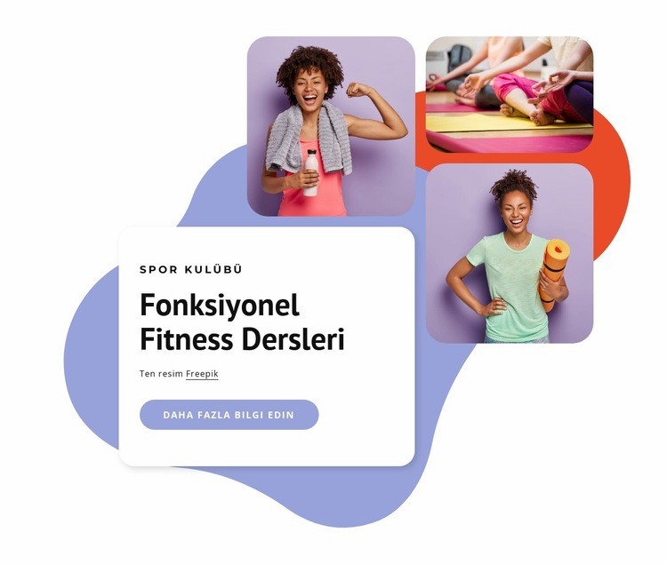 Fonksiyonel fitness dersleri Bir Sayfa Şablonu