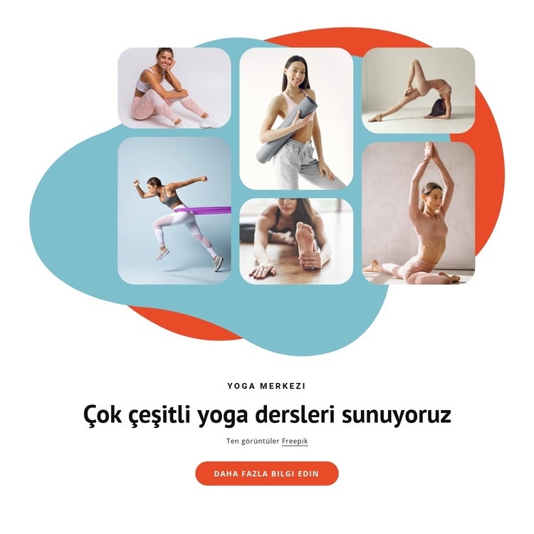 En yaygın yoga stilleri Web Sitesi Mockup'ı