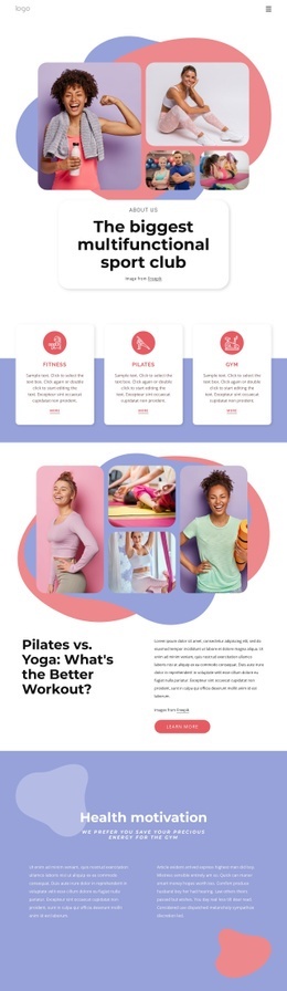 Exclusive Web Page Design For Multifunctional Sport Club