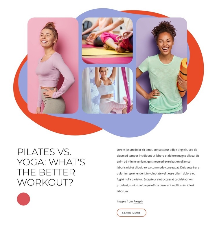 Pilates and yoga workouts Web Page Design