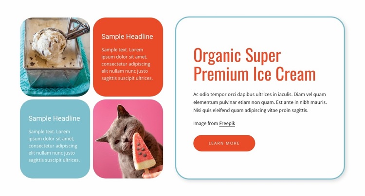 Organic ice cream Website Builder Templates