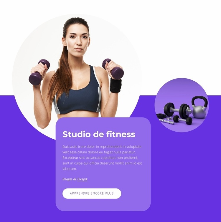 Remise en forme en studio Modèles de constructeur de sites Web