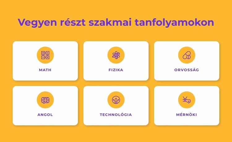 Szakmai bizonyítvány programok Weboldal sablon