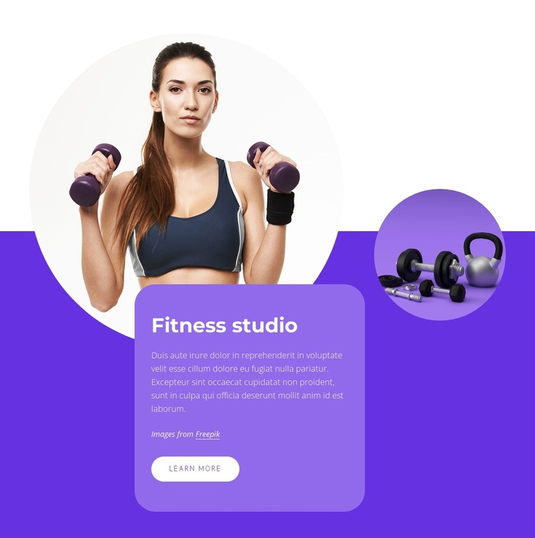 Studio fitness One Page Template