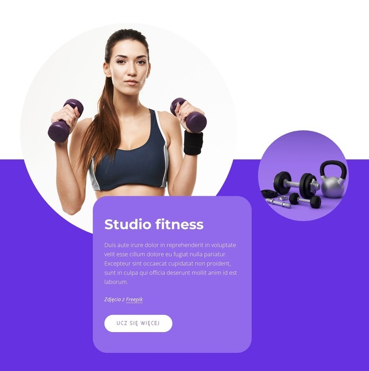 Studio fitness Projekt strony internetowej