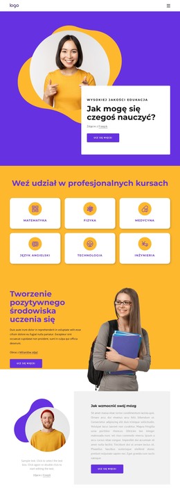 Kursy Zawodowe - Szablon Strony HTML
