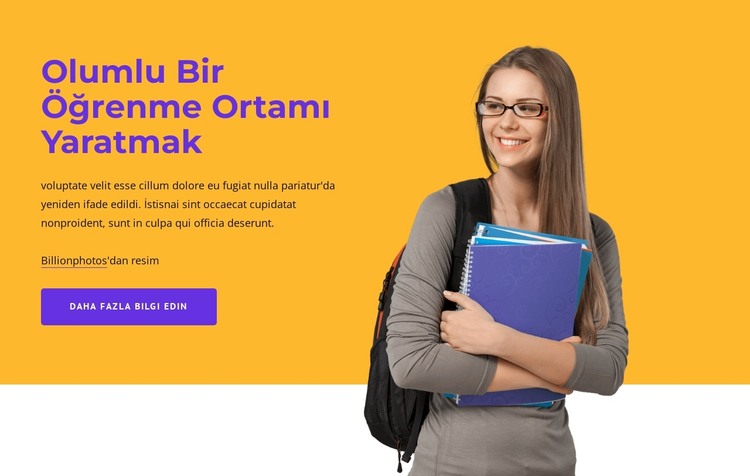 Olumlu bir öğrenme yaratmak HTML Şablonu