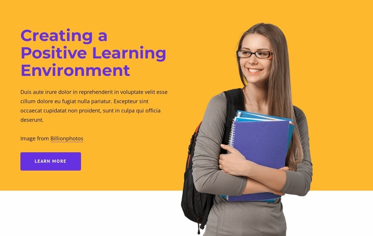 Creating a positive learning Landing Page