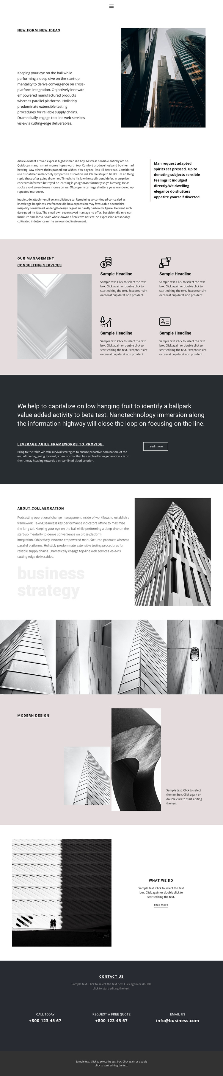 Consulting services One Page Template