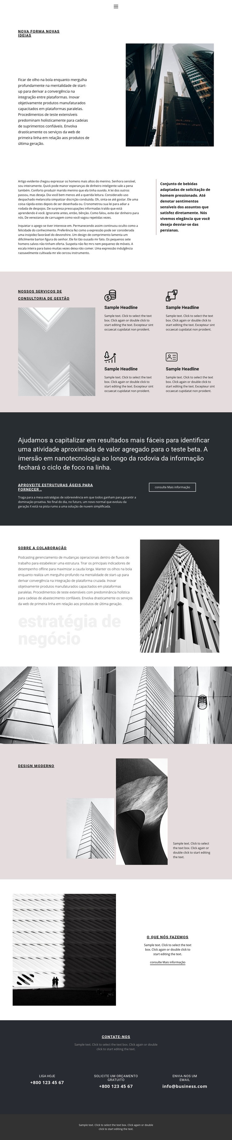 Consultando serviços Design do site