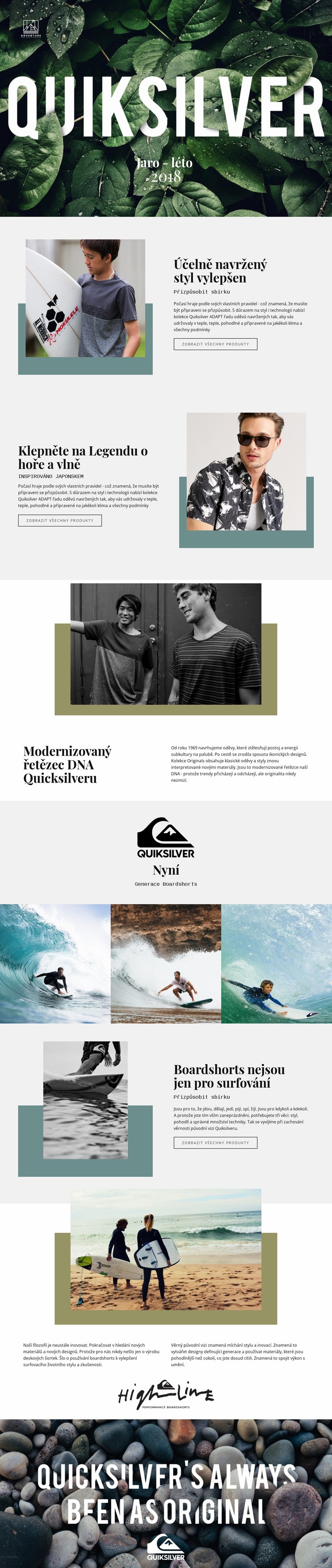 Quiksilver Webový design