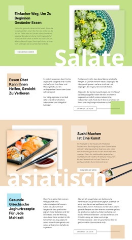 Gesundes Menü - Einfaches Website-Design