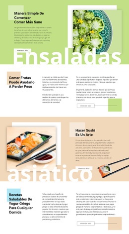 Menú Saludable - Diseño De Sitio Web Sencillo