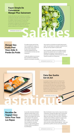 Page De Destination Pour Menu Santé