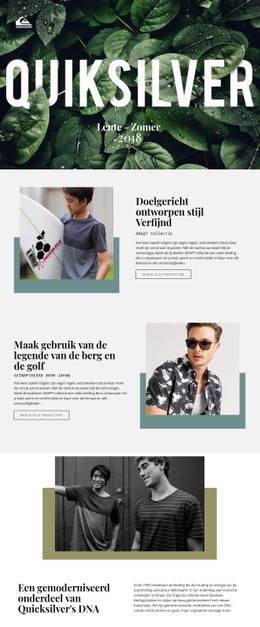 Quiksilver CSS-Sjabloon Gratis Downloaden