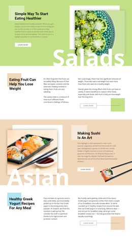 Healthy Menu - Easy Website Design