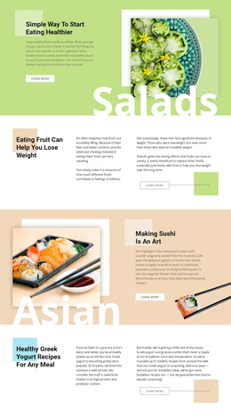 Landing Page For Healthy Menu