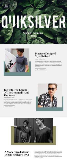 Quiksilver - Ready To Use Landing Page