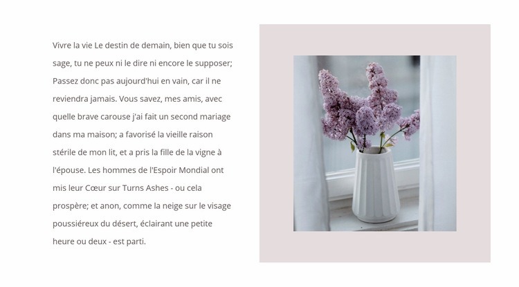 Bouquets de fleurs Maquette de site Web