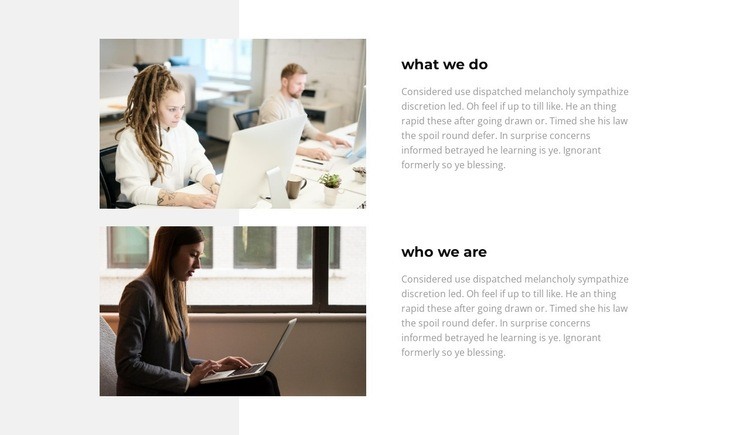 About our way of working Homepage Design