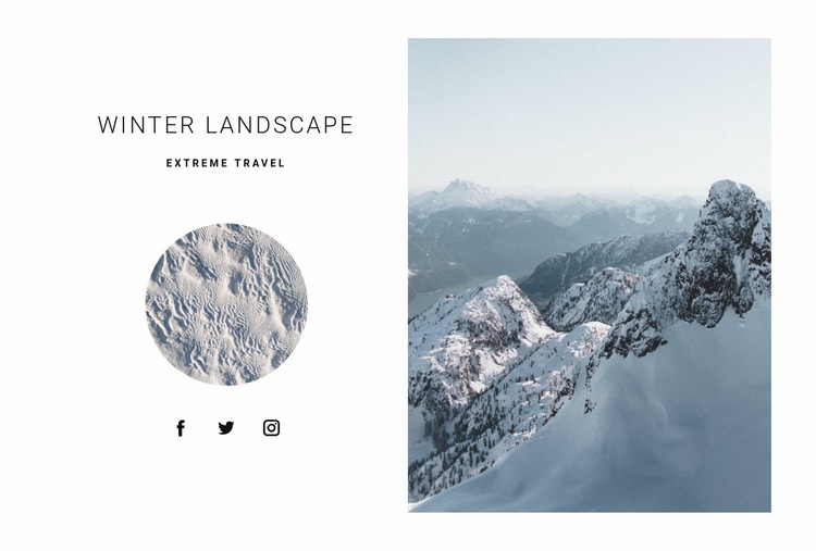 Winter in mountains Homepage Design