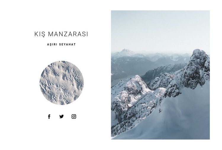 Dağlarda kış CSS Şablonu