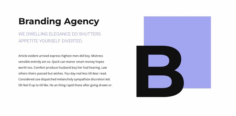 Text about branding Website Mockup