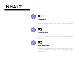 Inhalt Einzelseiten-Website