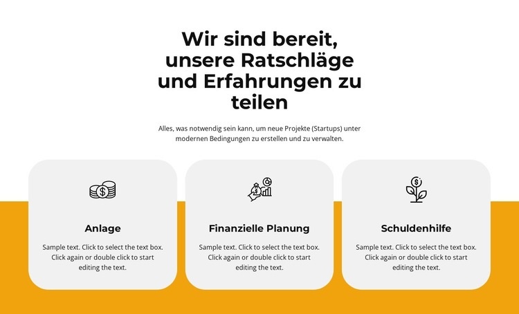 Erfahrung teilen Landing Page